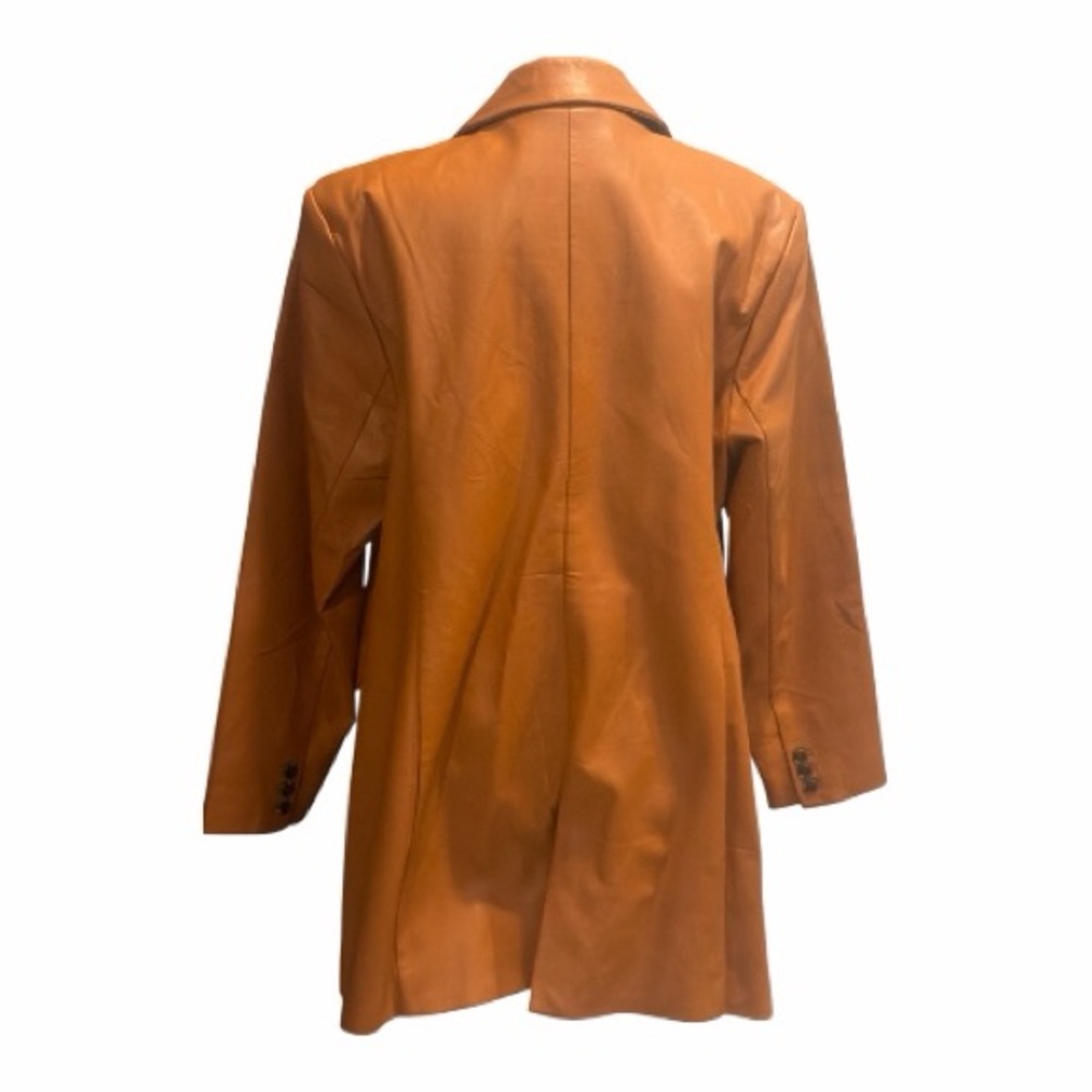 Eloquii Cognac Faux Leather Blazer Women’s Size 16 - Picture 6 of 9